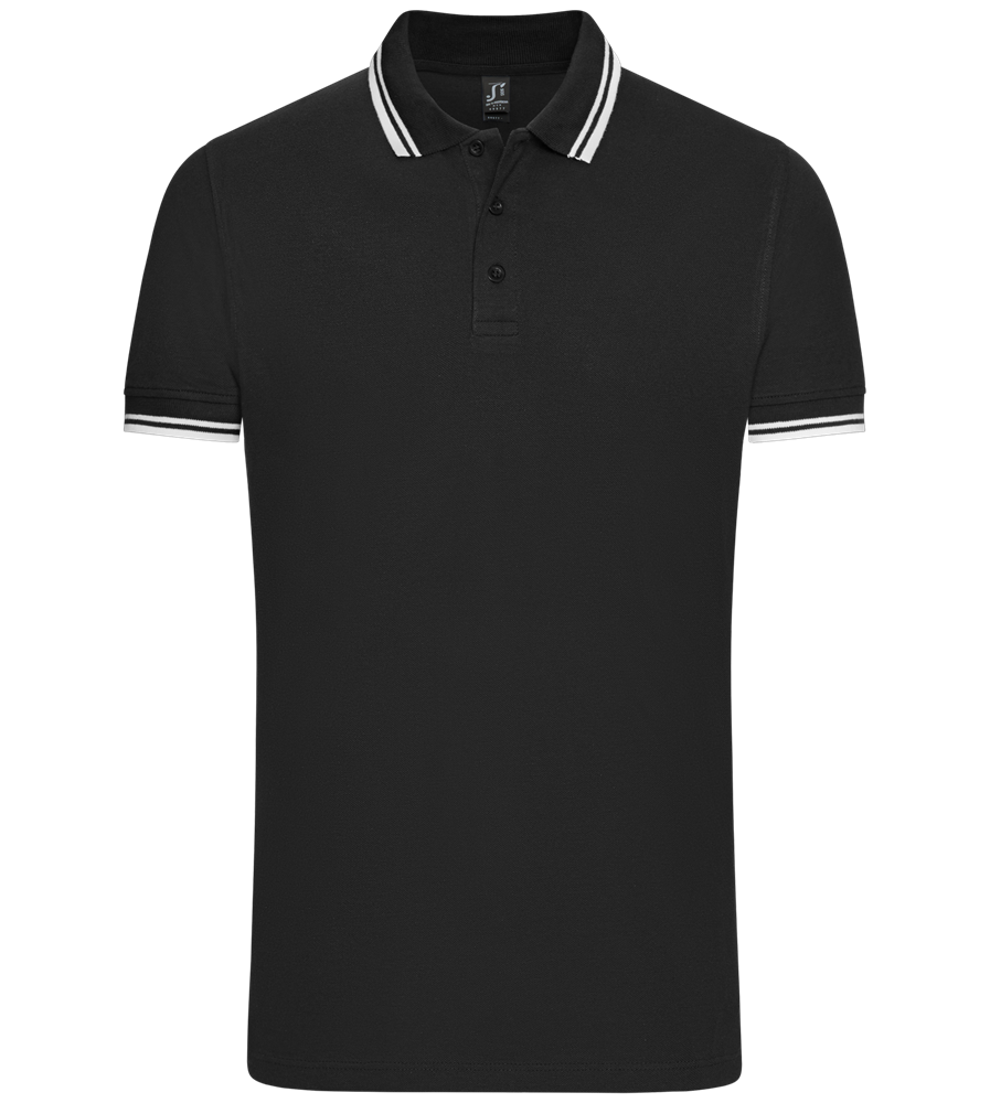 Comfort men's contrast polo shirt BLACK WHITE front
