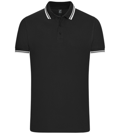 Comfort men's contrast polo shirt_BLACK WHITE_front