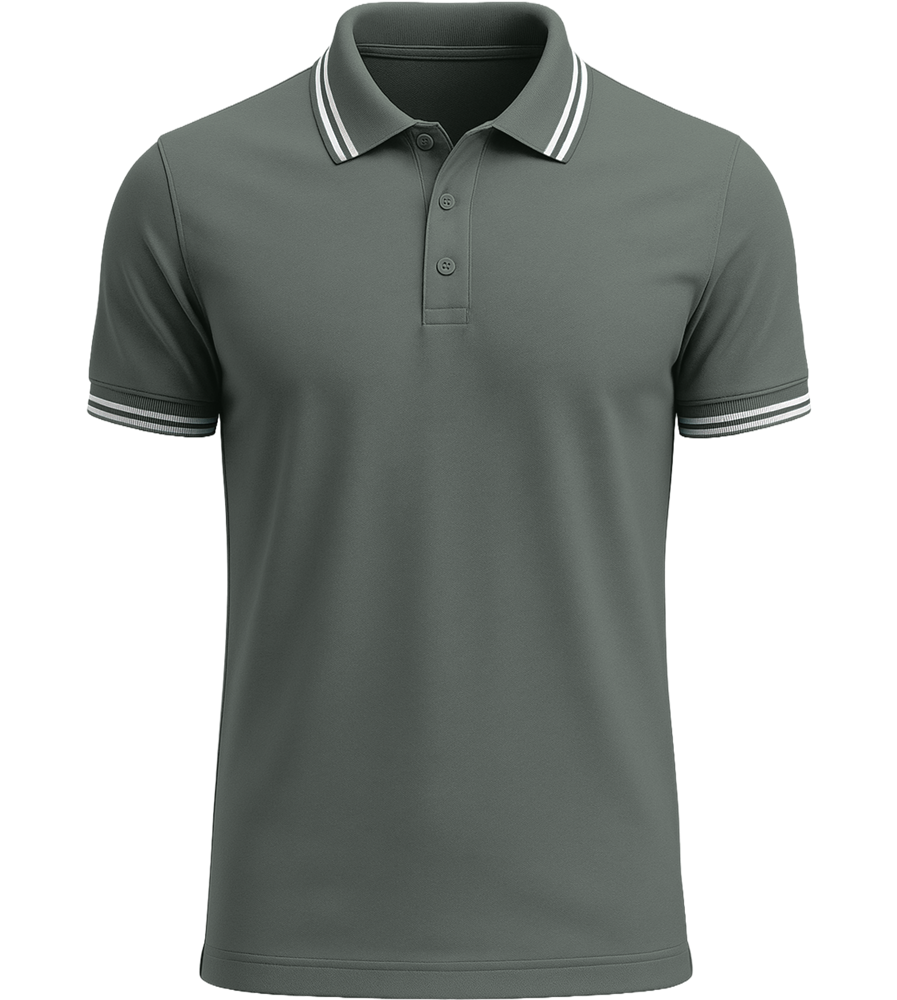 Comfort men's contrast polo shirt_FOREST GREEN/WHITE_front