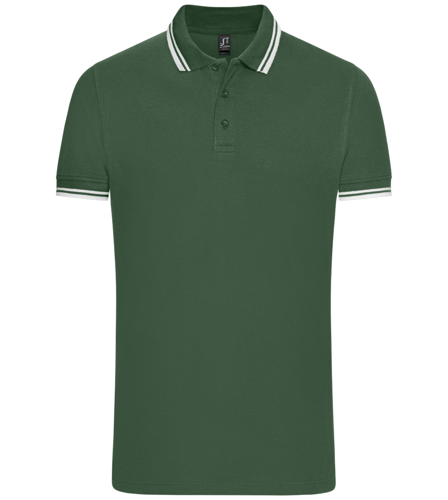 Comfort men's contrast polo shirt FOREST GREEN/WHITE front