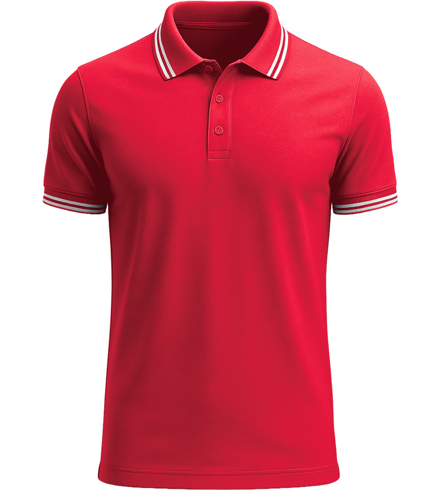 Comfort men's contrast polo shirt_RED WHITE_front