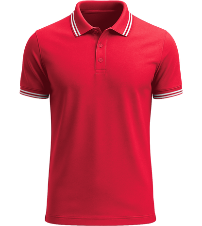 Comfort men's contrast polo shirt_RED WHITE_front