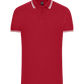 Comfort men's contrast polo shirt RED WHITE front