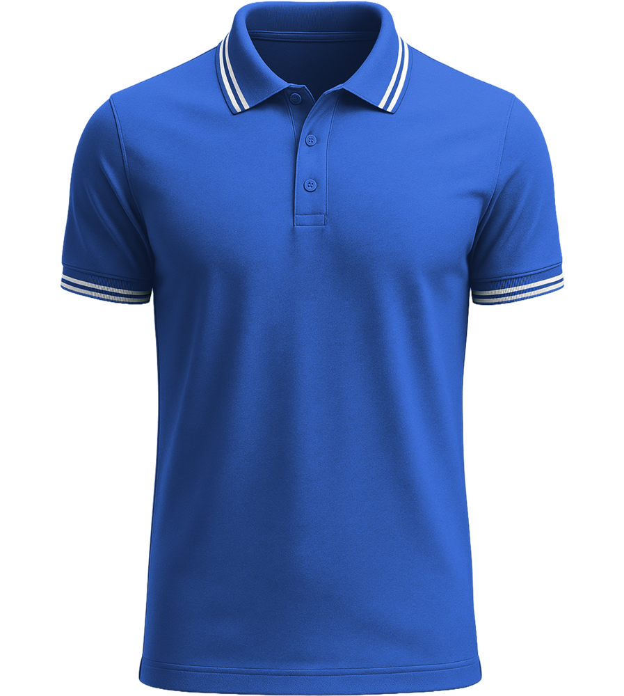 Comfort men's contrast polo shirt_ROYAL/WHITE_front