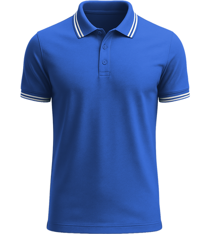Comfort men's contrast polo shirt_ROYAL/WHITE_front
