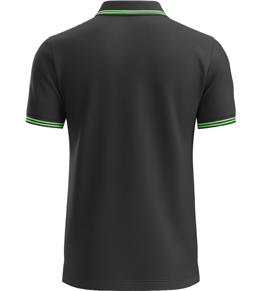 Comfort men's contrast polo shirt_BLACK/LIME_back