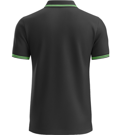 Comfort men's contrast polo shirt_BLACK/LIME_back