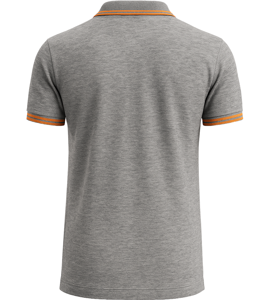 Comfort men's contrast polo shirt_CHINA GREY/ORAN_back