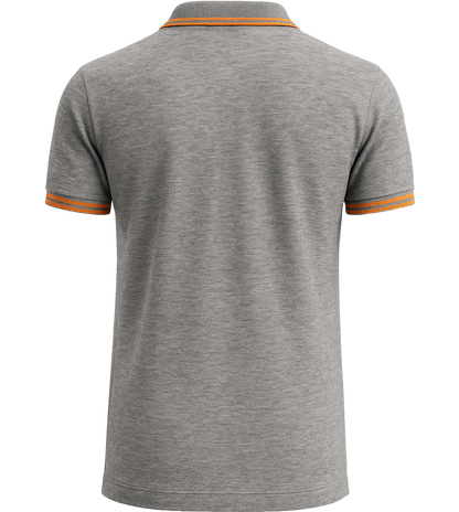 Comfort men's contrast polo shirt_CHINA GREY/ORAN_back