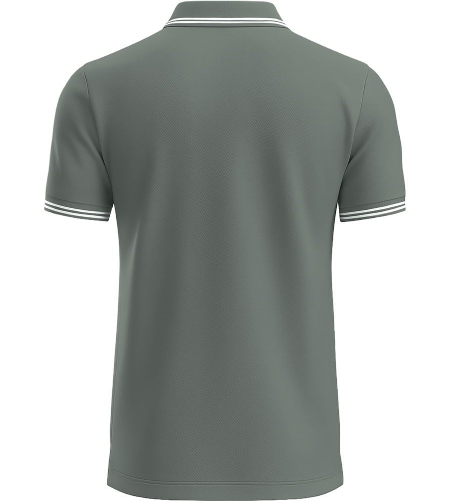 Comfort men's contrast polo shirt_FOREST GREEN/WHITE_back