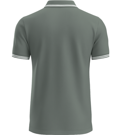 Comfort men's contrast polo shirt_FOREST GREEN/WHITE_back