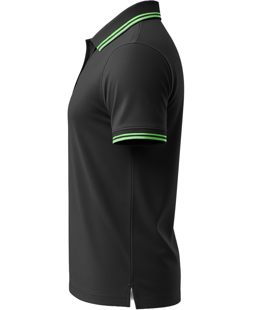 Comfort men's contrast polo shirt_BLACK/LIME_left