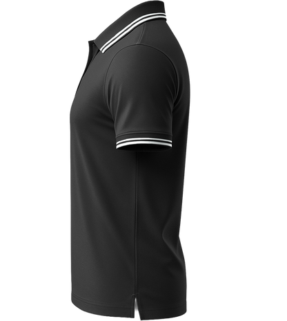 Comfort men's contrast polo shirt_BLACK WHITE_left