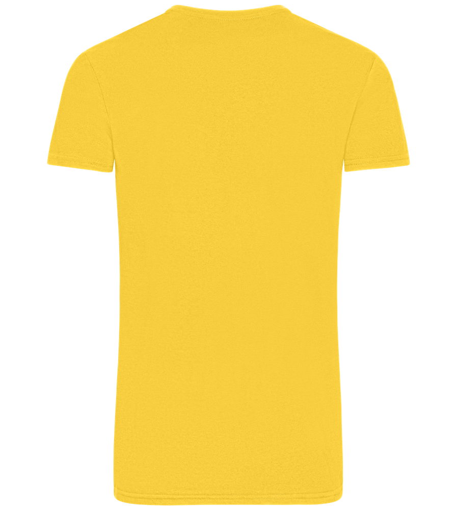 Basic men's fitted t-shirt YELLOW back