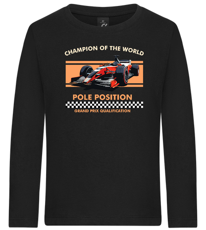 Champion of the World Design - Premium kids long sleeve t-shirt_DEEP BLACK_front