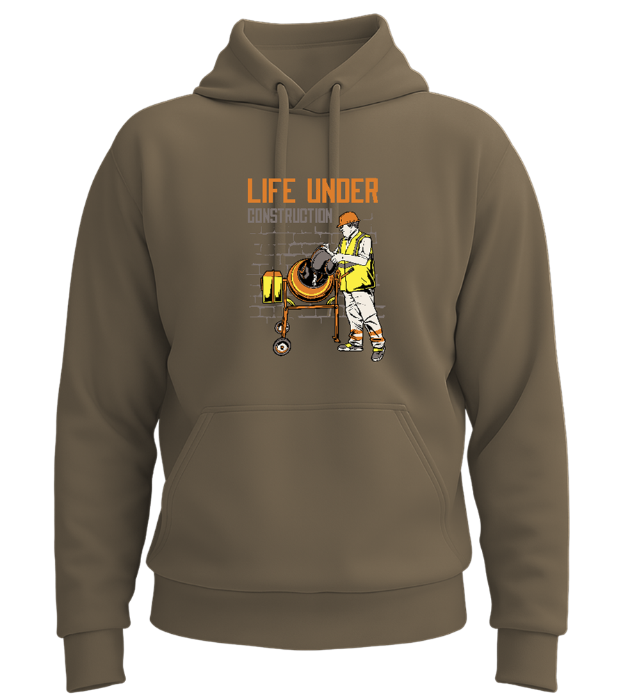 Life Under Construction Design - Premium Essential Unisex Hoodie_ARMY_front