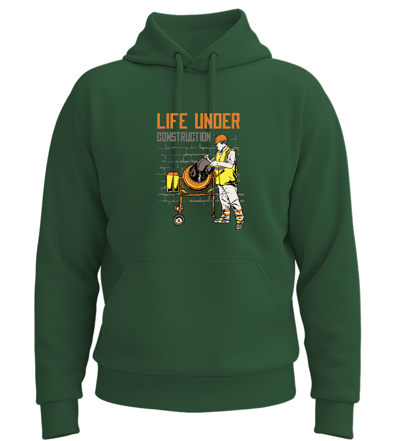 Life Under Construction Design - Premium Essential Unisex Hoodie_GREEN BOTTLE_front