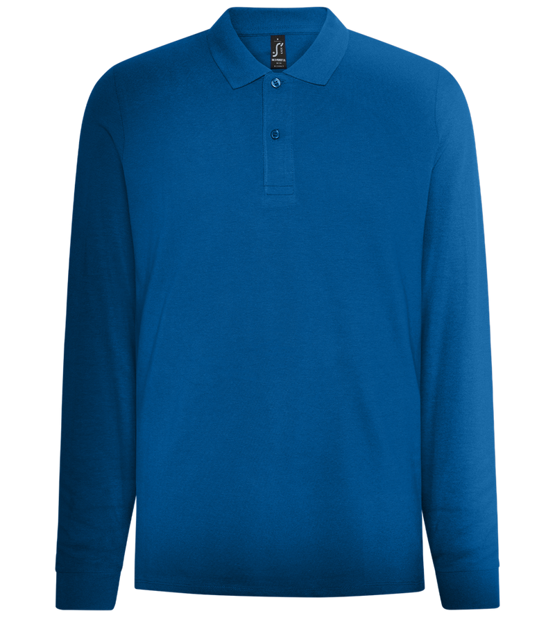 Premium men's long sleeve polo shirt_ROYAL_front