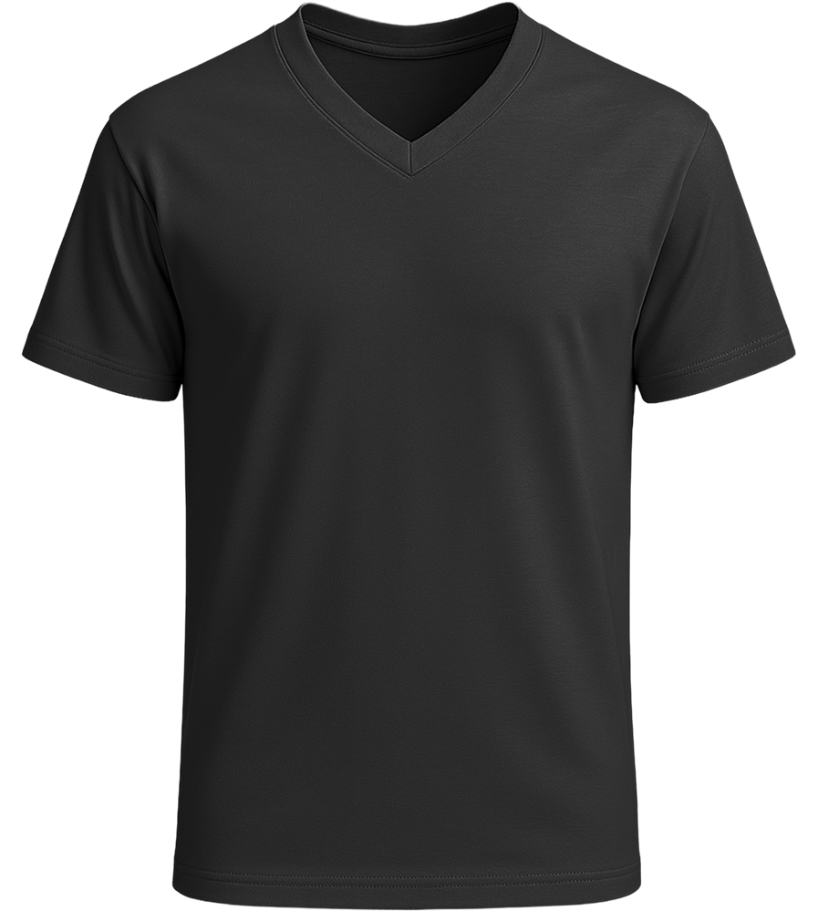 Premium men's v-neck t-shirt_DEEP BLACK_front