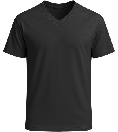 Premium men's v-neck t-shirt_DEEP BLACK_front