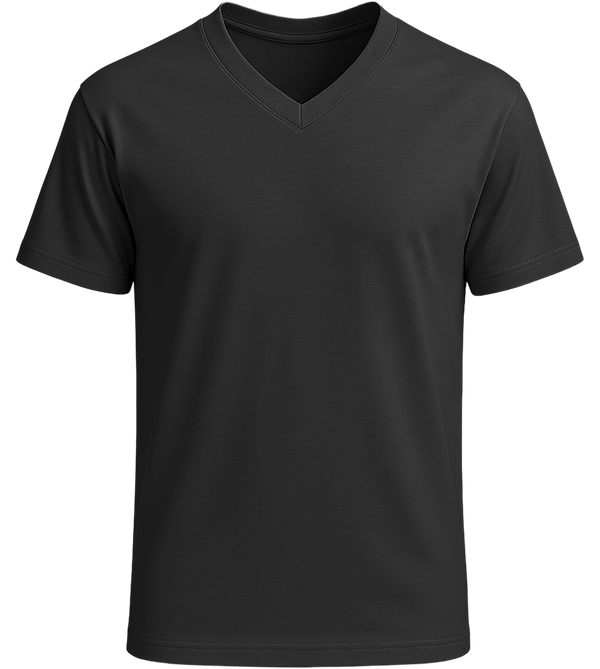 Premium men's v-neck t-shirt_DEEP BLACK_front