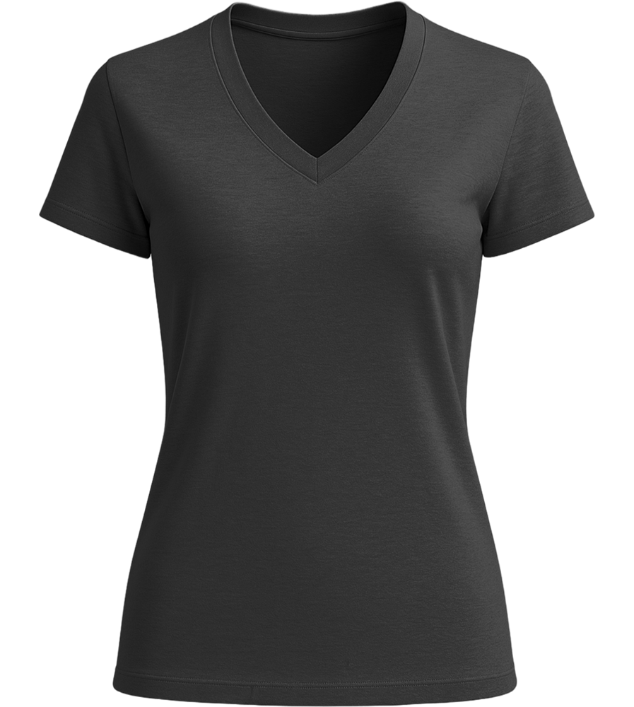 Premium women's v-neck t-shirt_DEEP BLACK_front