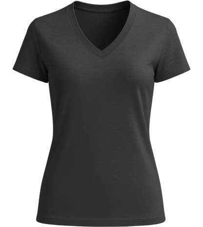 Premium women's v-neck t-shirt_DEEP BLACK_front