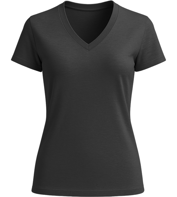 Premium women's v-neck t-shirt_DEEP BLACK_front
