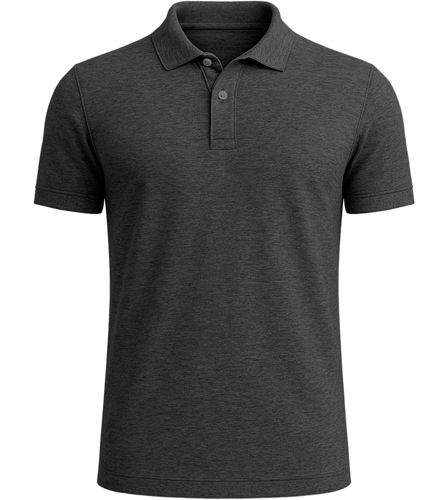 Premium men's polo shirt_CHARCOAL CHIN_front