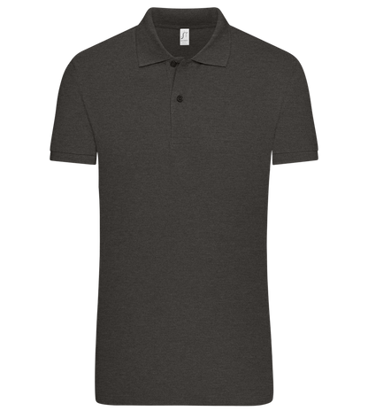 Premium men's polo shirt CHARCOAL CHIN front