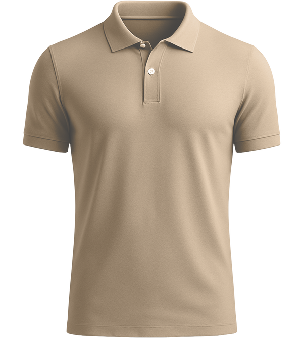 Comfort classic men's polo shirt_SAND_front