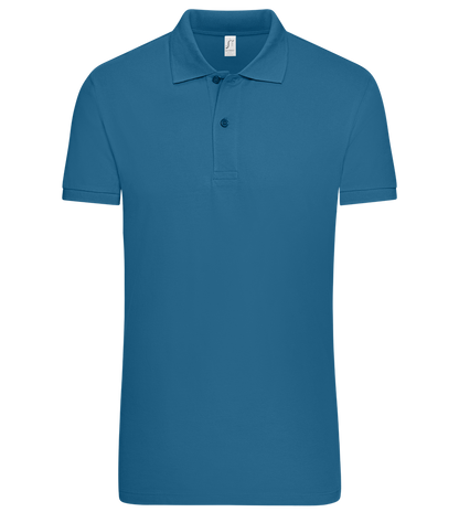Premium men's polo shirt SLATE BLUE front