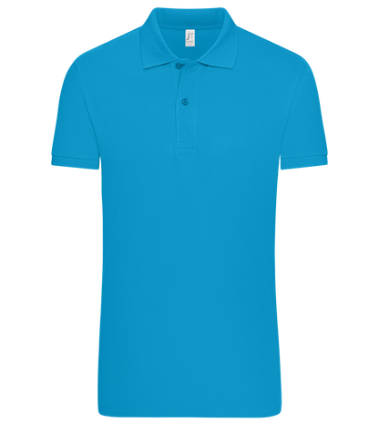 Premium men's polo shirt TURQUOISE front
