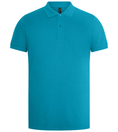 Premium men's polo shirt TURQUOISE front