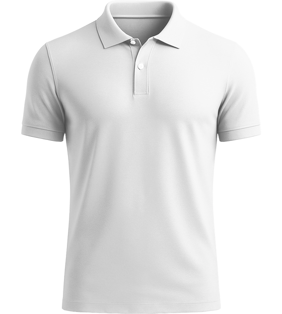 Premium men's polo shirt_WHITE_front