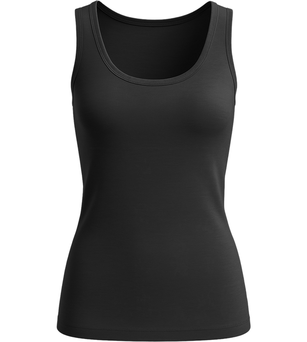 Premium women's tank top_DEEP BLACK_front