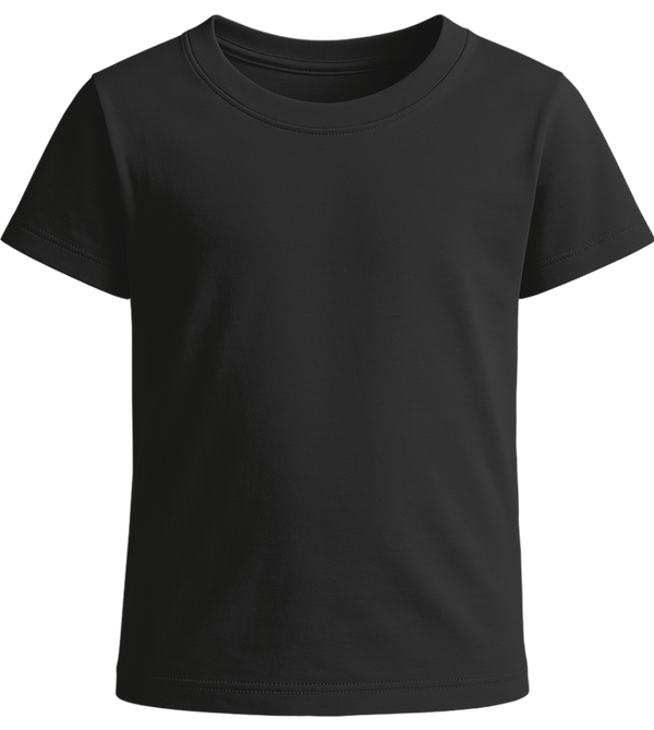 Basic girls' t-shirt_DEEP BLACK_front