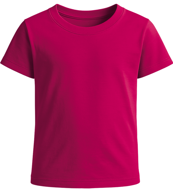 Basic girls' t-shirt_FUCHSIA_front