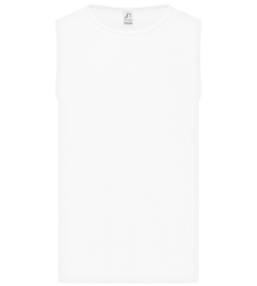 Basic men's tank top WHITE front