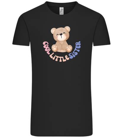 Cool Little Sister Teddy Bear Design - Comfort Unisex T-Shirt_DEEP BLACK_front