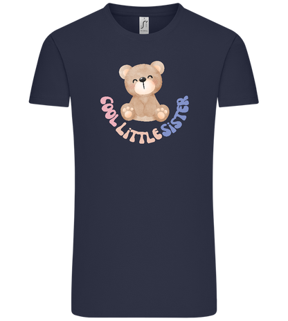 Cool Little Sister Teddy Bear Design - Comfort Unisex T-Shirt_FRENCH NAVY_front