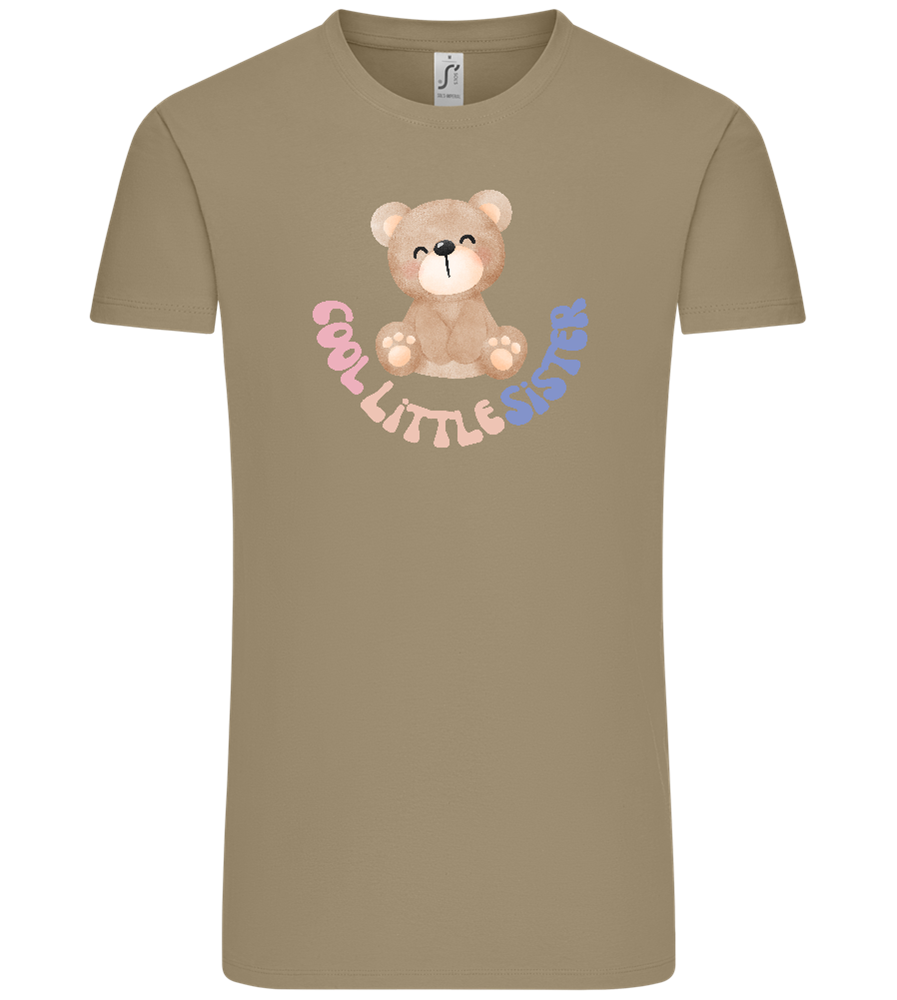 Cool Little Sister Teddy Bear Design - Comfort Unisex T-Shirt_KHAKI_front