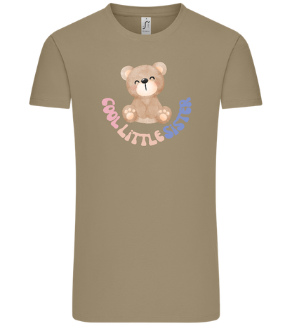 Cool Little Sister Teddy Bear Design - Comfort Unisex T-Shirt_KHAKI_front