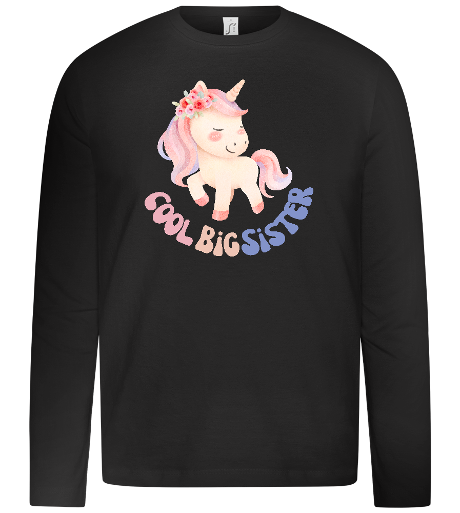 Cool Big Sister Unicorn Design - Premium kids long sleeve t-shirt_DEEP BLACK_front