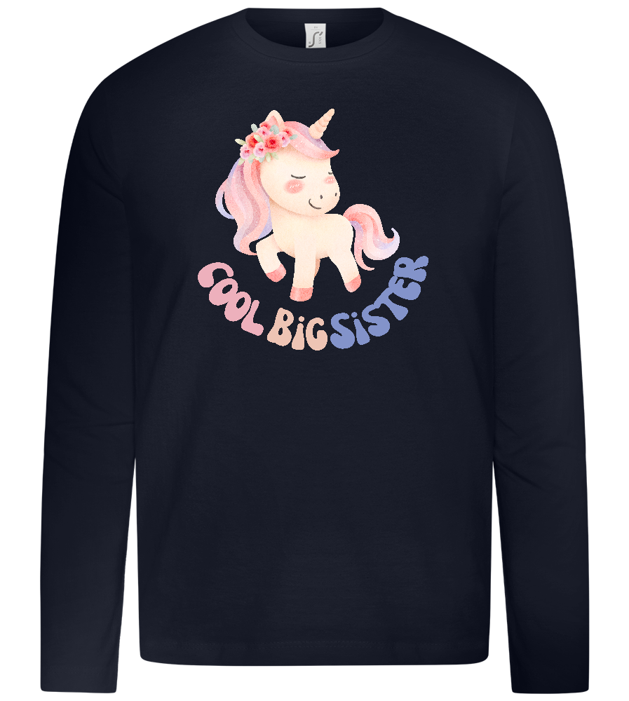 Cool Big Sister Unicorn Design - Premium kids long sleeve t-shirt_FRENCH NAVY_front