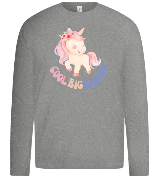 Cool Big Sister Unicorn Design - Premium kids long sleeve t-shirt_ORION GREY_front