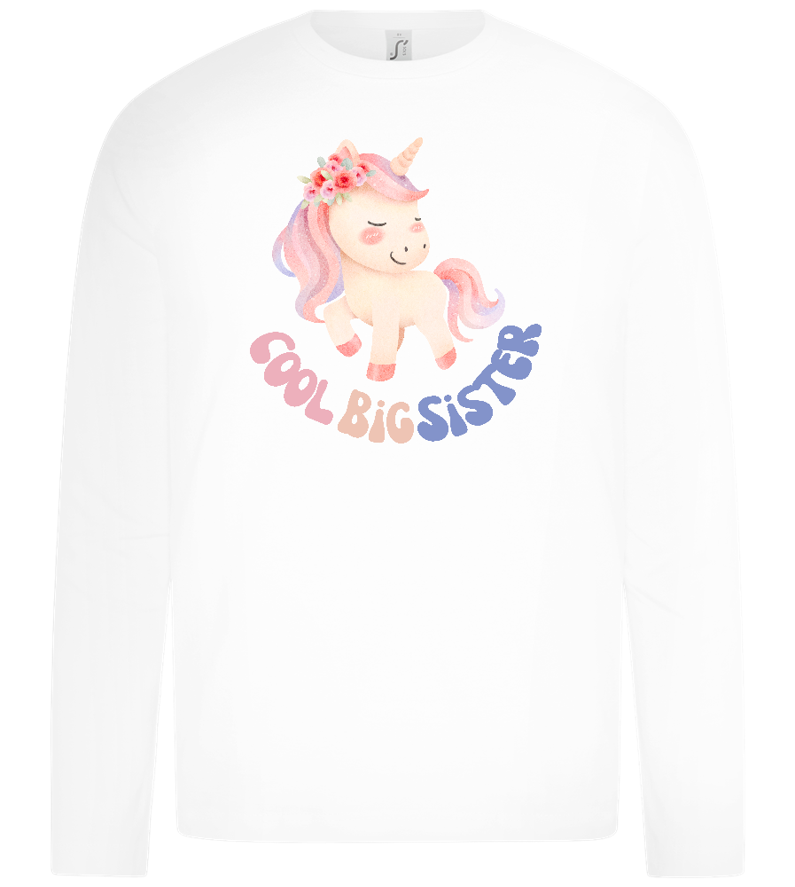 Cool Big Sister Unicorn Design - Premium kids long sleeve t-shirt_WHITE_front