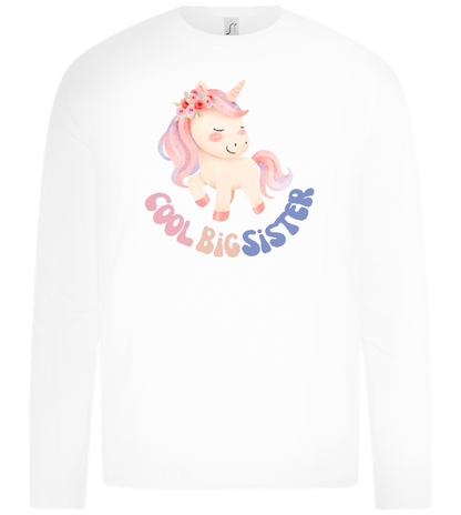 Cool Big Sister Unicorn Design - Premium kids long sleeve t-shirt_WHITE_front