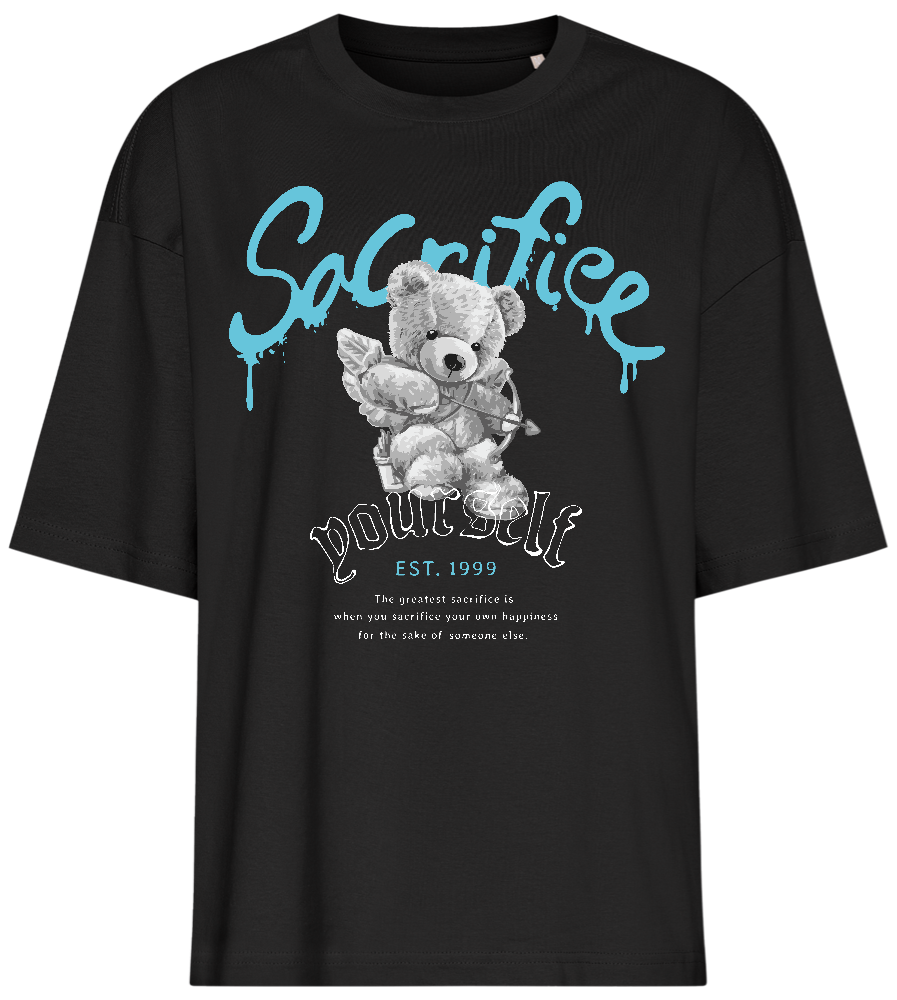 Sacrifice Bear Design - Premium women's oversized t-shirt_DEEP BLACK_front