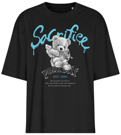 Sacrifice Bear Design - Premium women's oversized t-shirt_DEEP BLACK_front